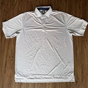 FootJoy White Polo with Subtle Dot Print